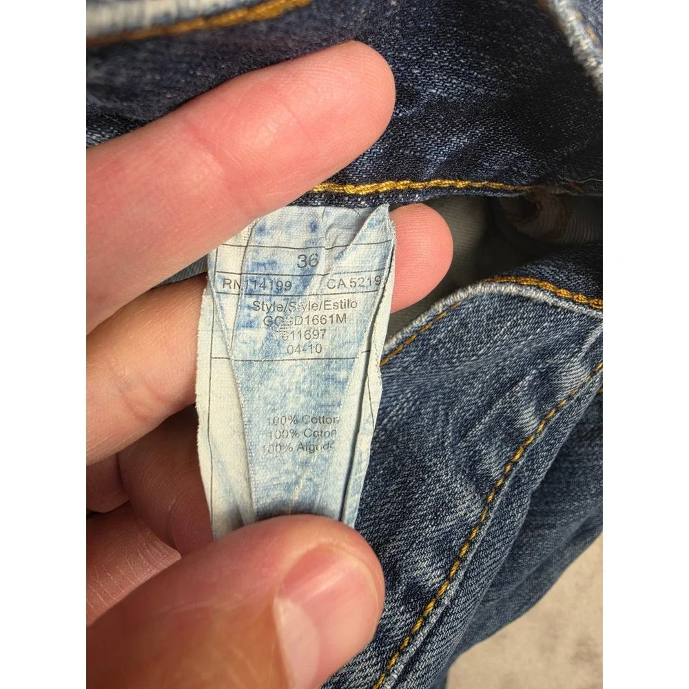 Vintage Quiksilver Quikjean Jeans Mens 36x32 Blue Relaxed Fit Distressed Denim